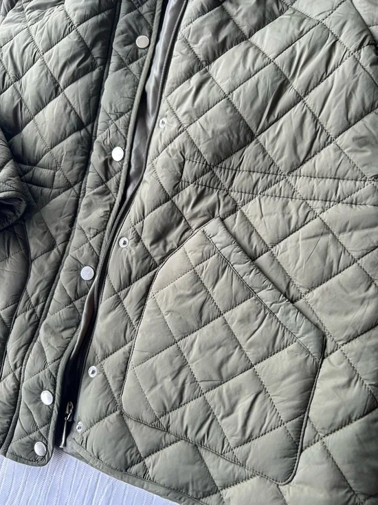 Weatherproof Quilted Hooded Coat in Sage Green - Picture 3 of 6